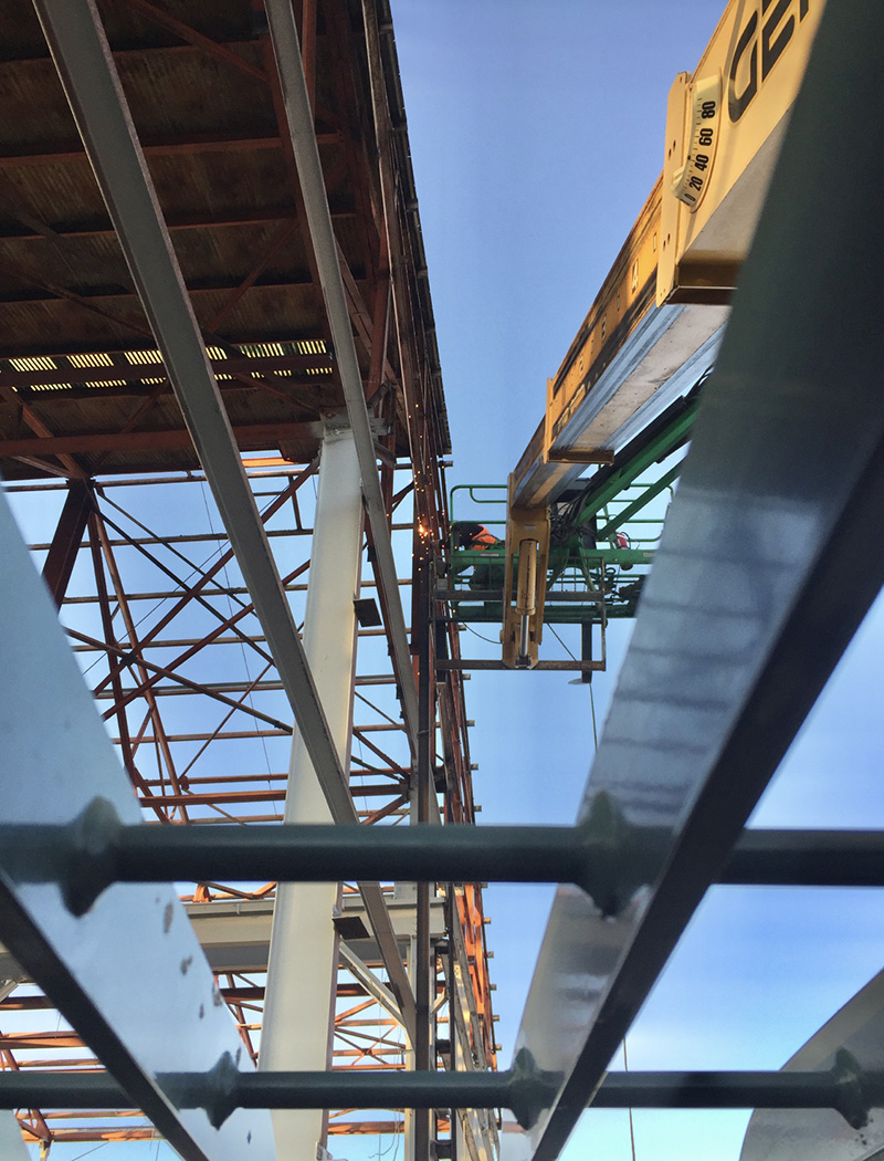 welding on crane metal building